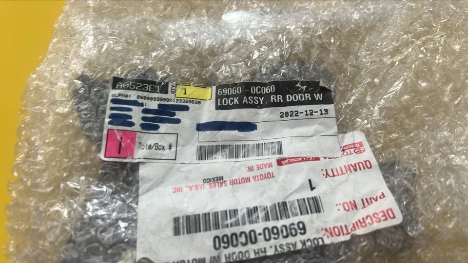 07 14 21 TOYOTA TUNDRA PUERTA TRASERA PESTILLO ACTUADOR LADO IZQUIERDO 69060 0C060 Foto 3 de 4