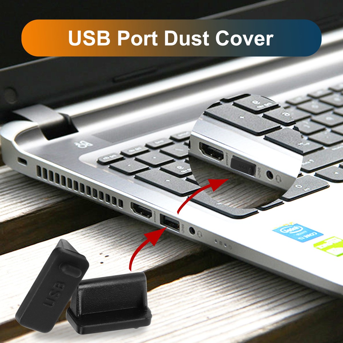 Computer Port Cover Pe Dust Covers For Laptop 100 PCS USB A Port Dust Covers With Grip | PE ...