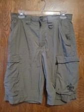 BOY SCOUTS Centennial Uniform Cargo Shorts GREEN Nylon BSA Scout Adult Small