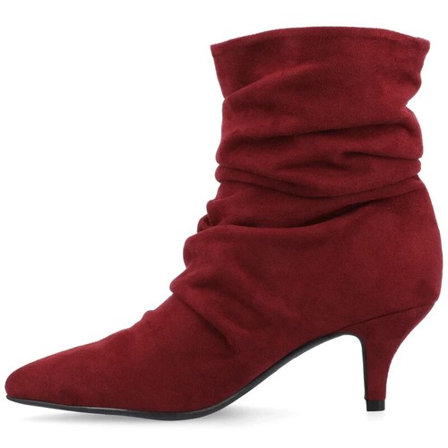 Journee Collection Womens Jo Dark Red Booties Shoes 12 M - Picture 2 of 7
