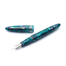 Leonardo Furore Fountain Pen in Aquapetra, Silver Trim - Fine Nib - NEW in Box