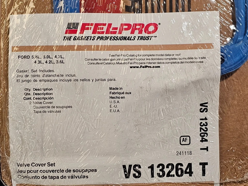 Junta de cubierta de válvula Fel-Pro VS 13264 T para Ford LTD Crown Victoria 1987-1991 Foto 2 de 4