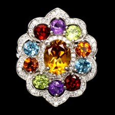 925 Sterling Silver Ring Oval Citrine 9x7mm Swiss Topaz Natural Gemstone jewelry