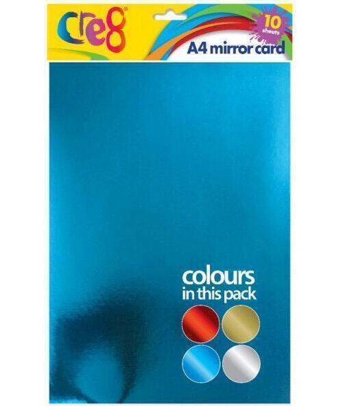 Cre8® A4 Mirror Cards 10 Sheets/200gsm Per Pack Craft Art Card..