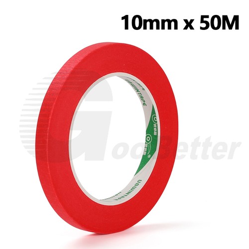 Red General Masking Tape 10-60mm x50M DIY Craft Painter Easy Tear Car Decorating - Picture 12 of 20