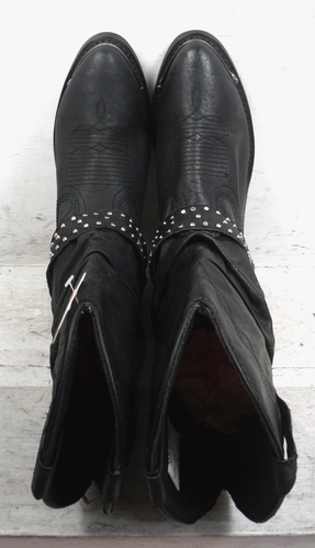 NEW Shyanne Womens Tammy Black Slouch Harness Cowgirl Western Boots size mm 6 B* - Picture 3 of 10