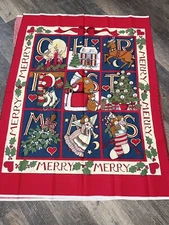 Vintage 1993 Susan Winget for Fabric Traditions Merry Christmas Fabric Panel 