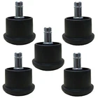 Replacement Short Office Chair Bell Glides - Low Profile - Black - Set of 5