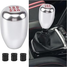 Universal Aluminum Alloy Car Gear Shift Knob For 5-speed Manual Color Silver