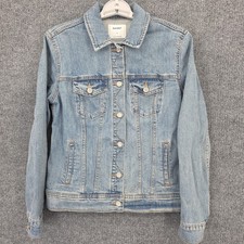 Old Navy Denim Jacket Womens M Blue Light Wash Classic Trucker Button Front