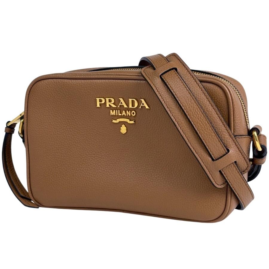PRADA Shoulder Bag Brown Leather 21cm x 14cm x 6cm #BS638
