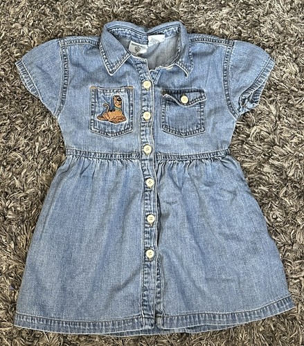 Vintage 1998 Scooby Doo Short Sleeve Denim Dress Girls XS 4/5 Cartoon Network - Picture 1 of 7