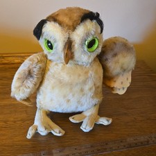 Steiff Owl Plush Stuffed Animal, Brown/Beige Green Eyes Small 6-14 in