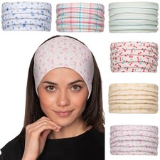 6Pcs Wide Headbands for Women Non Slip Soft Fabric Hair Wrap Boho Head Bands