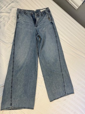 rag and bone womens jeans high rise with wide leg size 29 light wash