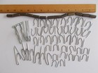 49 Vntg Pleated Drapery Curtain Pins Hooks & 13" Brass rope weight for drapes — photo 2
