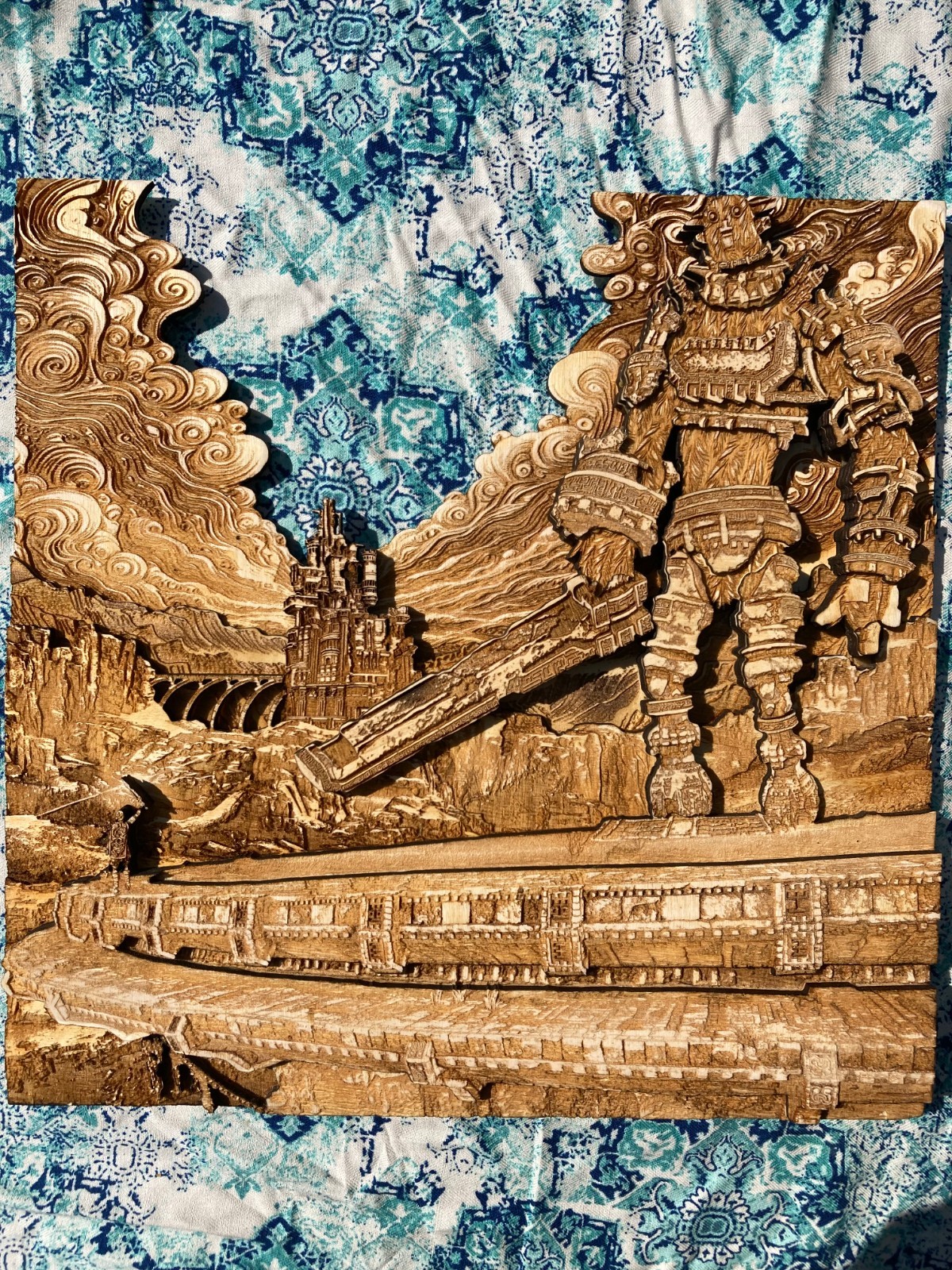 Shadow of The Colossus Hand-Crafted Sculpture Engraving, Fanart Figure Carving