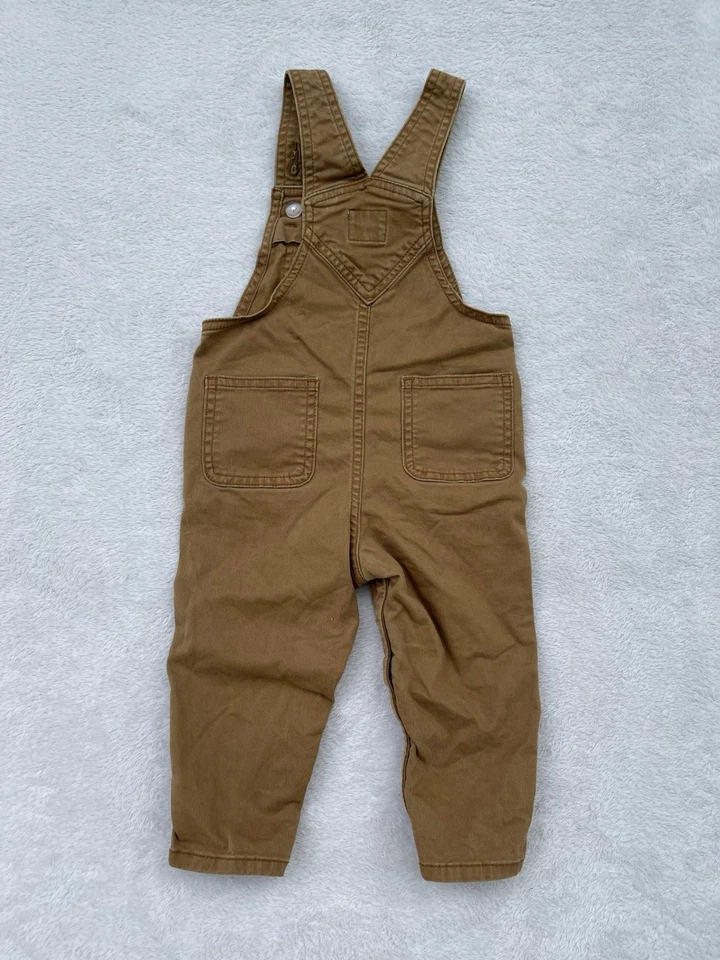 Usado en Excelente Condición Infantil Niño Antiguo Azul Marino Caqui Ropa de Trabajo General Babero Cierre a Presión 18-24 M Foto 4 de 4