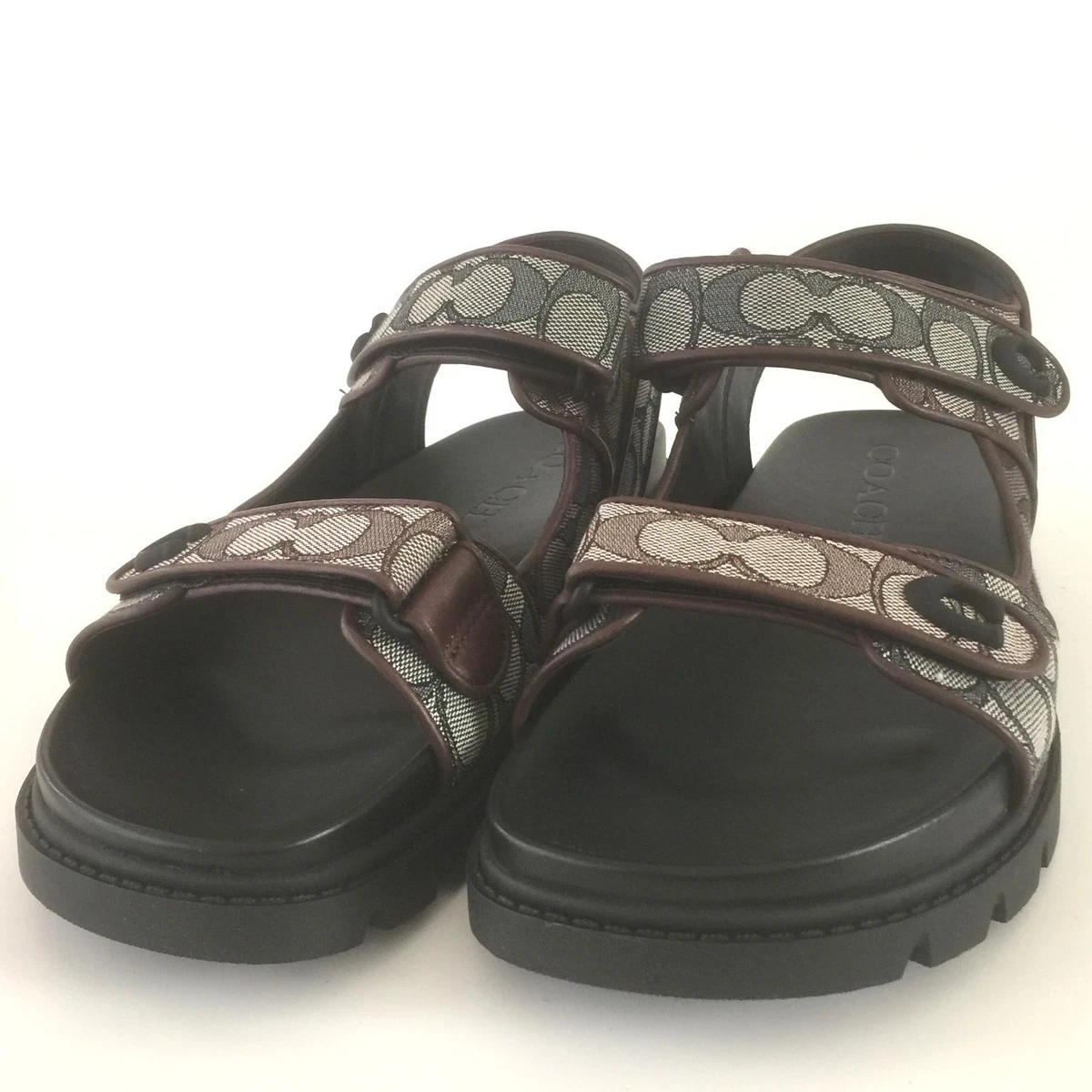 NWOB Coach Men\'s Buckle Strap Sandal In Army Green Suede Size 11 Coach - Brandclub - COACH mens Canvas Buckle Strap Sandal main image 4