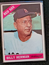 1966 Topps Baseball Card #37 BILLY HERMAN Red Sox  Item 1 VG