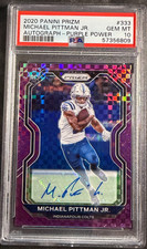 2020 Panini Prizm Michael Pittman Jr Purple Power RC Auto /49 #333 PSA 10 POP 1