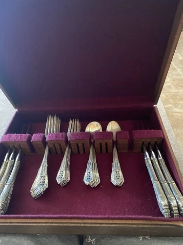 Wallace Rosepoint Sterling Silver Flatware Service For 6