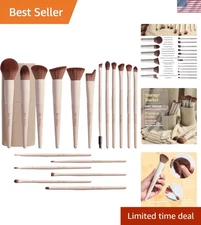 Cruelty-Free 18-Piece Professional Makeup Brushes: Travel-Friendly Case Included