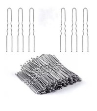 10PCs U Shaped Hair Pins 2.36 inches Bun Pins Silver Plated Hair Pins
