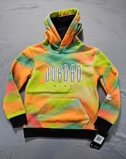 Nike JORDAN Jump Boys Infrared Pull-over Hoodie Sweatshirt Size 7 LG Colorful