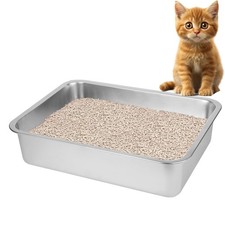 Stainless Steel Cat Litter Box for Big Cats,Small Stainless Steel,Large Metal...