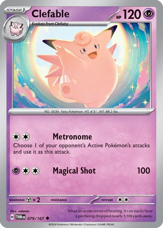 Pokemon Clefable (79/294) Twilight Masquerade NM REVERSE HOLO