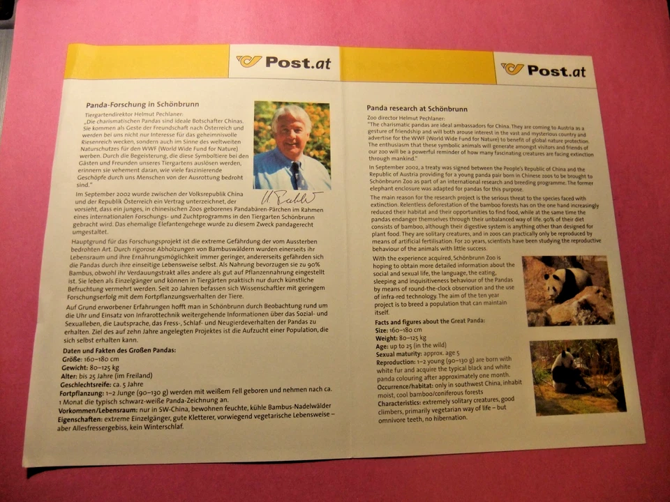 2003 Austria FDC, POST.AT Pandas and Info Card - Image 2 of 4