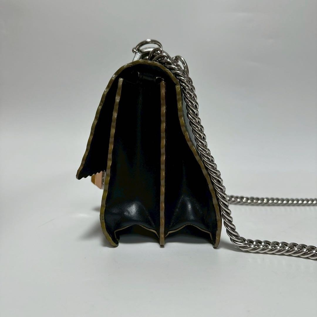 Fendi Canai Chain Shoulder Bag, 2-Way, Black Leather in Excellent Condition thumbnail 5