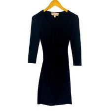 Philosophy Women's Sheath Dress XS Black Long Sleeve Round Neck Stretch Bodycon