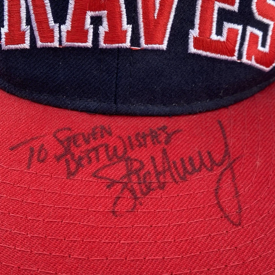 Vintage Atlanta Braves Starter Script Logo Snapback Hat MLB The Natural Wool - Image 3 of 4