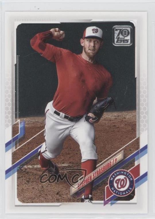 2021 Topps Image Variation SP (Red Shirt) Stephen Strasburg #400 02qo