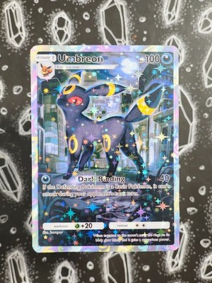   Handgemacht: Umbreon / Nachtara | Custom Fan Karte | Stars Holo Design