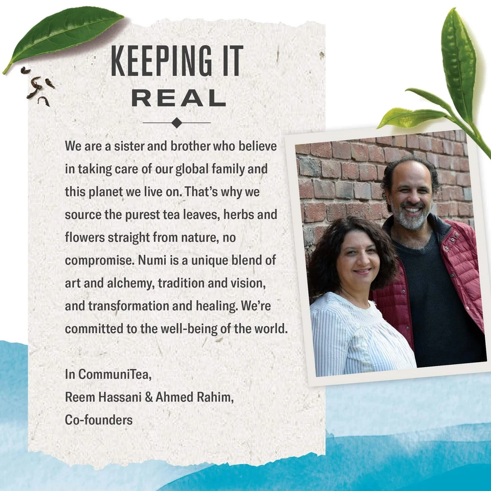 Paquete de 3 bolsas de té de cúrcuma orgánico de tres raíces de hierbas sin cafeína Numi Foto 4 de 4