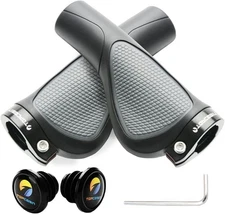 Ergonomic Bike Grips - Widen Holding Rubber Grips with Aluminum LockGrips for Mo