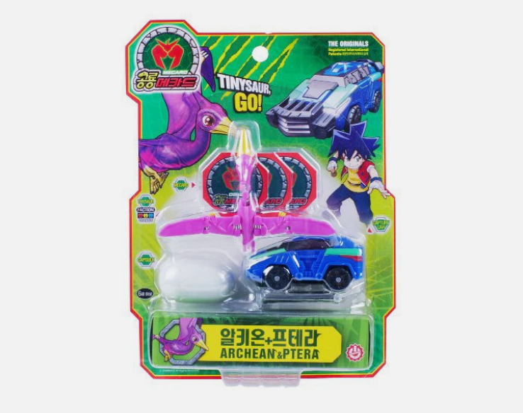 Dino Mecard Capture Car ARCHEAN & PTERA Pteranodon Transforming Dinosaur Toy Set