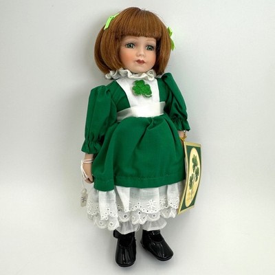 Alberon Porcelain Doll Coleen Shamrock Collection Irish Costume 10.5''