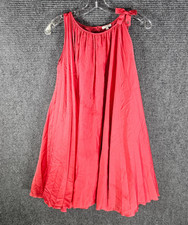 Gucci Womens Size 12 Coral Pink Sleeveless Pleated Shift Dress Bow Detail 2012