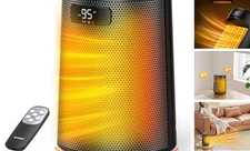  Space Heater, Electric Portable Heaters for Indoor Use with Thermostat Black