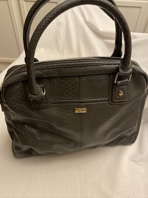 Jewell Purse By Thirty One Fashion Editor Dark Gray Leather Large Tote Satchel