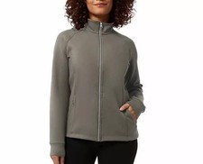 32 Degrees Heat Active Jacket Mock Neck Castor Grey Full-Zip Women's Medium