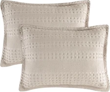  100% Cotton Ruffle Waffle Pillow Shams Standard Size, 2 Pack 20" x 26" 