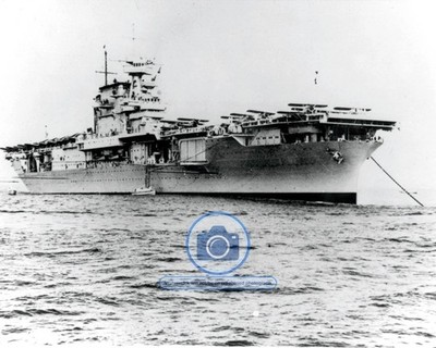 USS ENTERPRISE CV-6 AIRCRAFT CARRIER AT ANCHOR US NAVY 1939 8X10 PHOTO