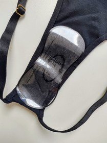Bordelle Square Lace Open Back Brief Black size S NWOT