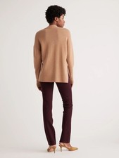 Quince Ultra-Stretch Ponte Straight Leg Pants Brown / Burgundy Size M
