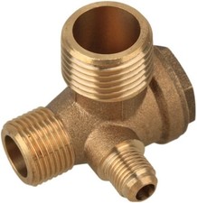 Chiloskit 3-Port Brass Male Threaded Air Compressor G1/8, G3/8, G1/2, Golden 
